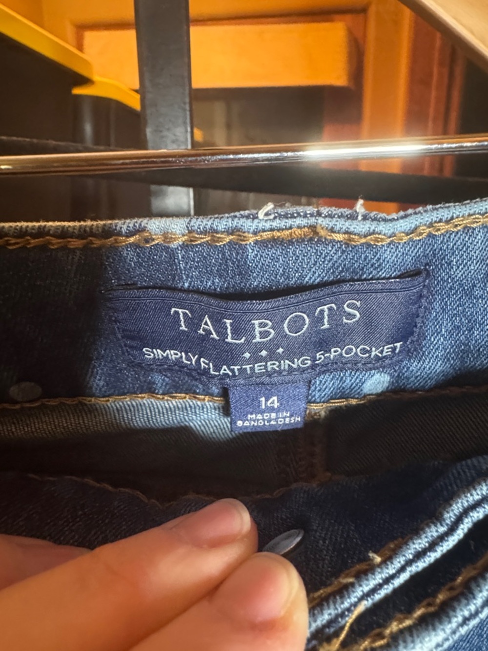 Talbots Simply Flattering Ankle Jeans Size 14 Polka Dot Stretch Denim Straight - Picture 3 of 7